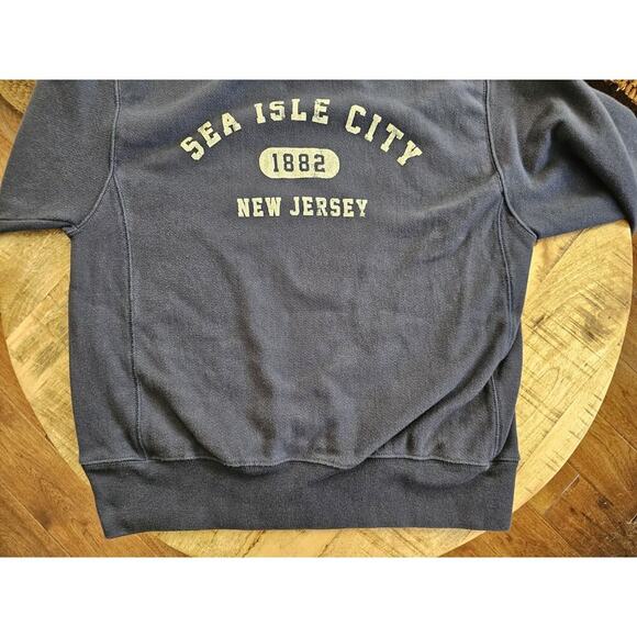 Champion Reverse Weave Crewneck 'Sea Isle City' Sweatshirt Size M Navy - Picture 6 of 10